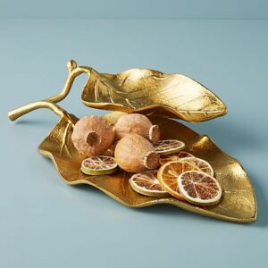 Aluminum Decorative Leaf Platter