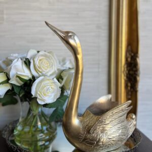 Vintage Brass Vases Swan