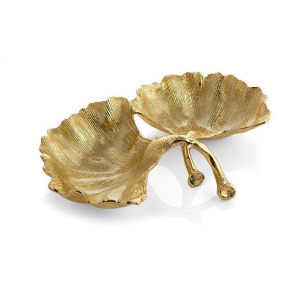 Gold Metal Designer Serving Bowl - Image 2