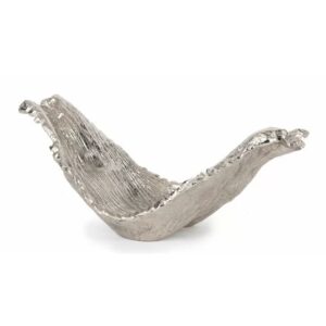 Decorative Solid Metal Bowl - Silver