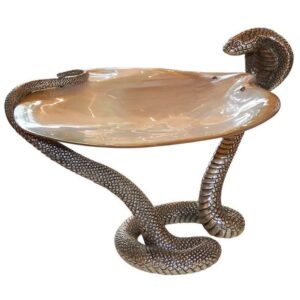 Deco Style Cobra and Shell Stand/Platter