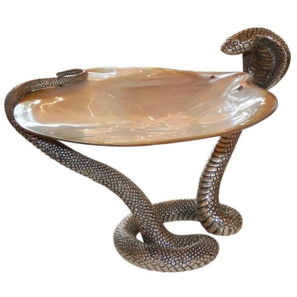 Deco Style Cobra and Shell Stand/Platter