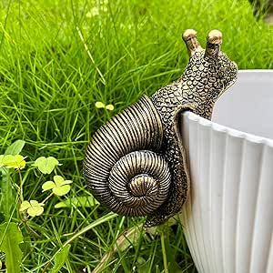Vintage Bronze Climbing Snail Statue