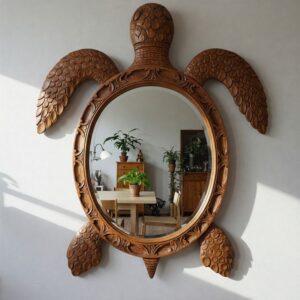Metallic Turtle Shaped Wall Mirror