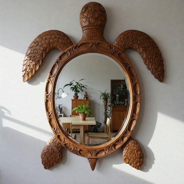 Metallic Turtle Shaped Wall Mirror