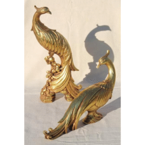Vintage Syroco Gold Peacock Statues