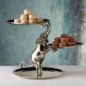 Metal Elephant Design Platter
