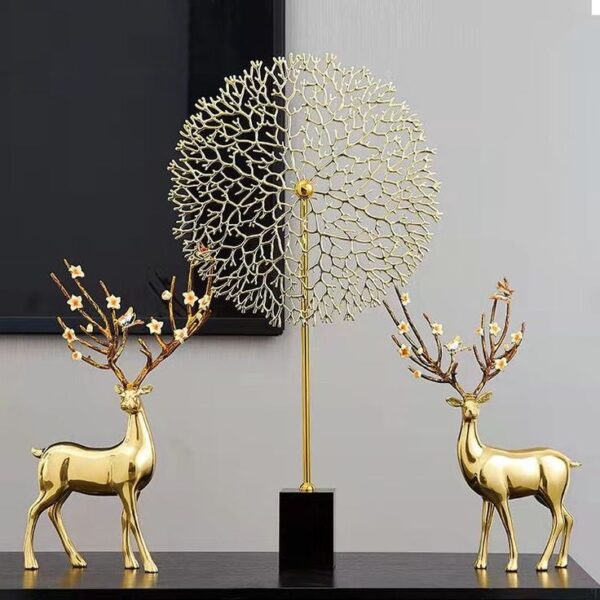 Pair of Standing Reindeer Sculpture