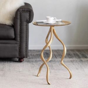Gold Aluminum Antler Side Table
